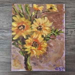 Original Sunflower Painting  Size 8x10